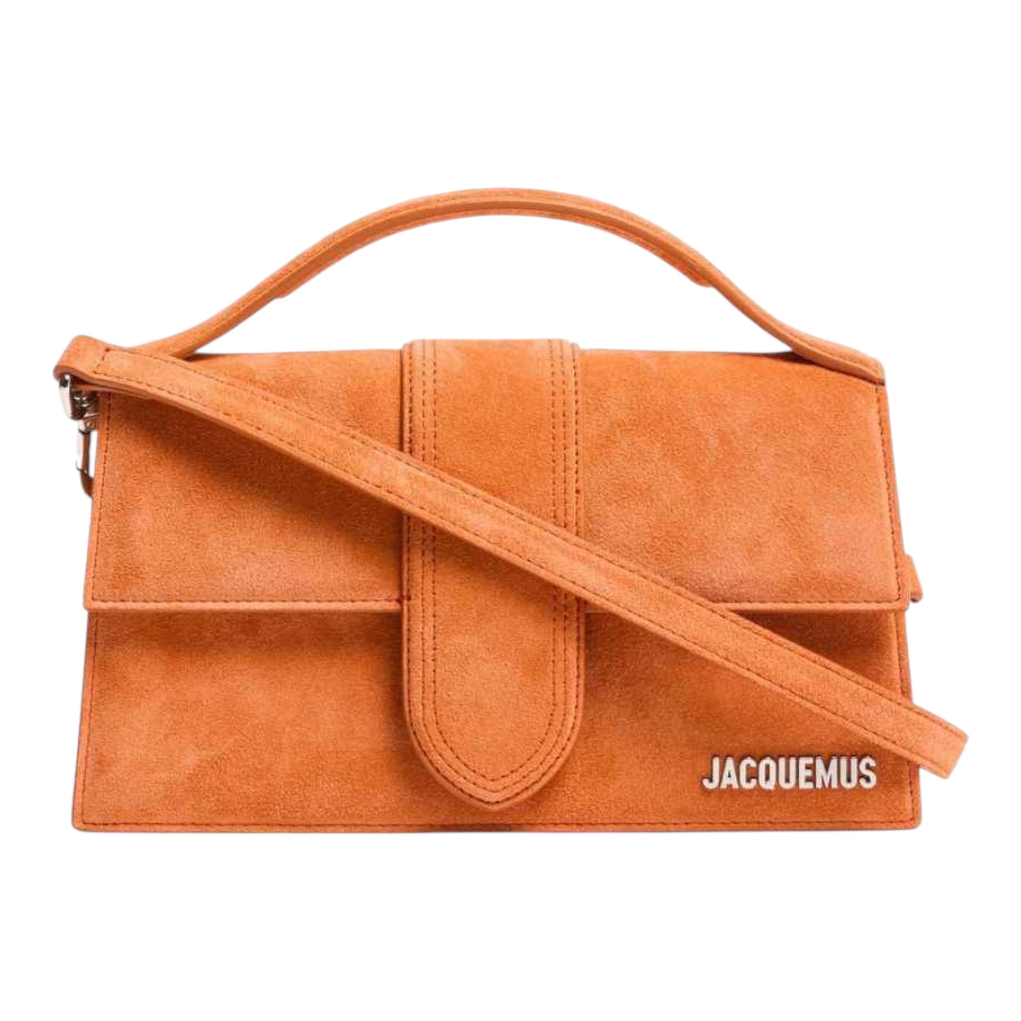 Bolso Jacquemus Le Grand Bambino de XT & Co en cuero color terracota con asa superior y correa ajustable