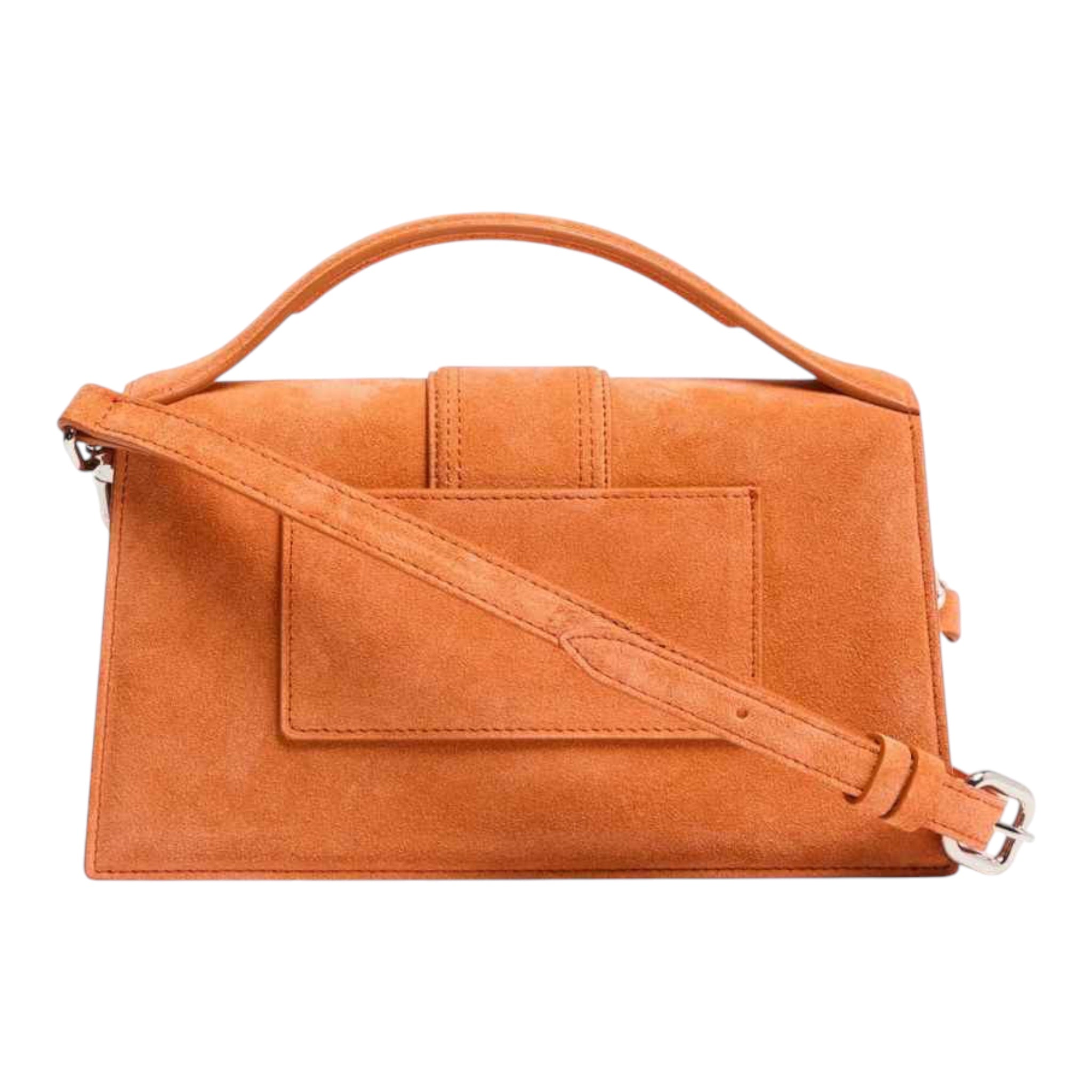 Bolso XT & Co Jacquemus Le Grand Bambino de cuero color terracota con asa superior y correa ajustable