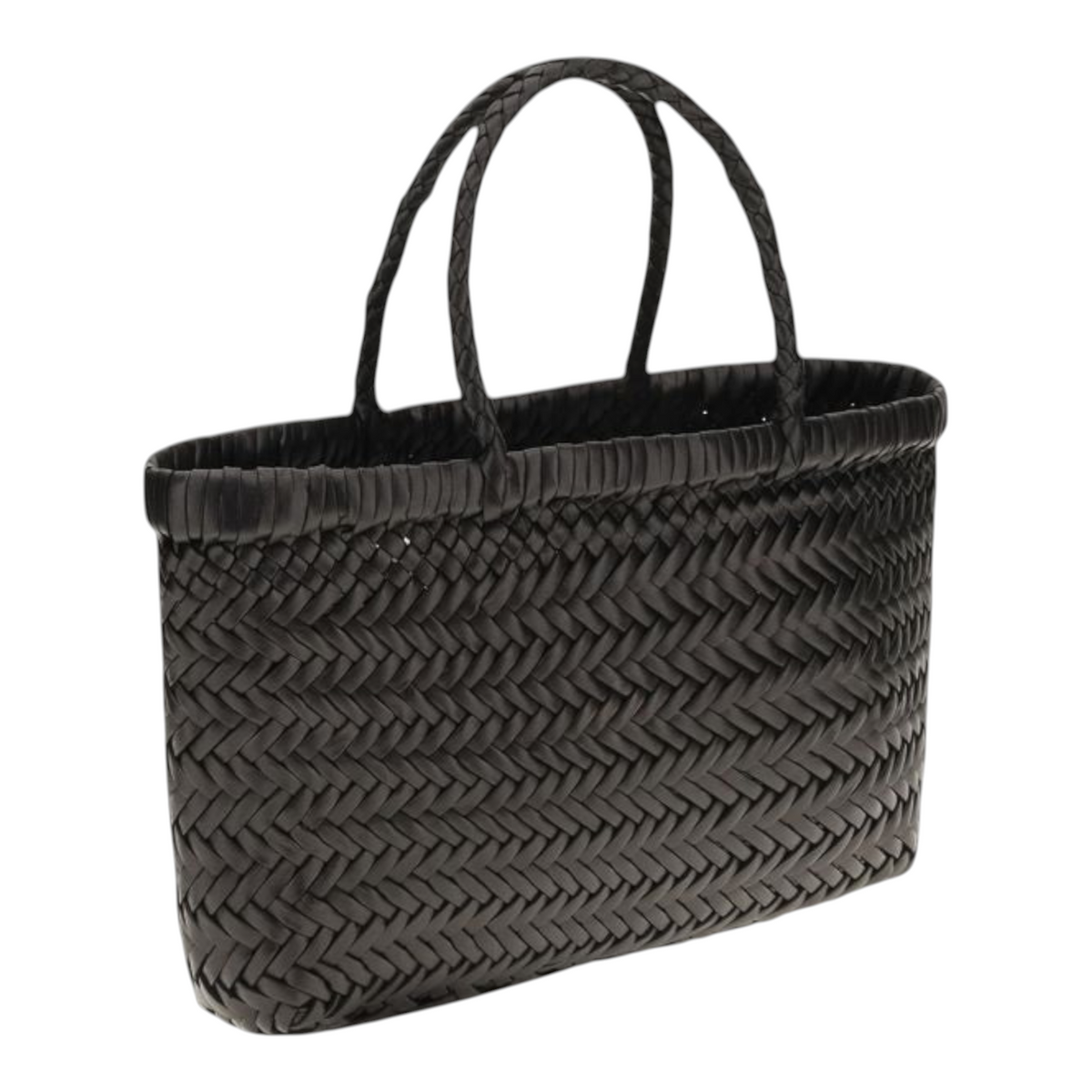 Bolso de mano Dragon Diffusion Gora Mini negro de piel de becerro trenzada a mano, disponible en XT & Co