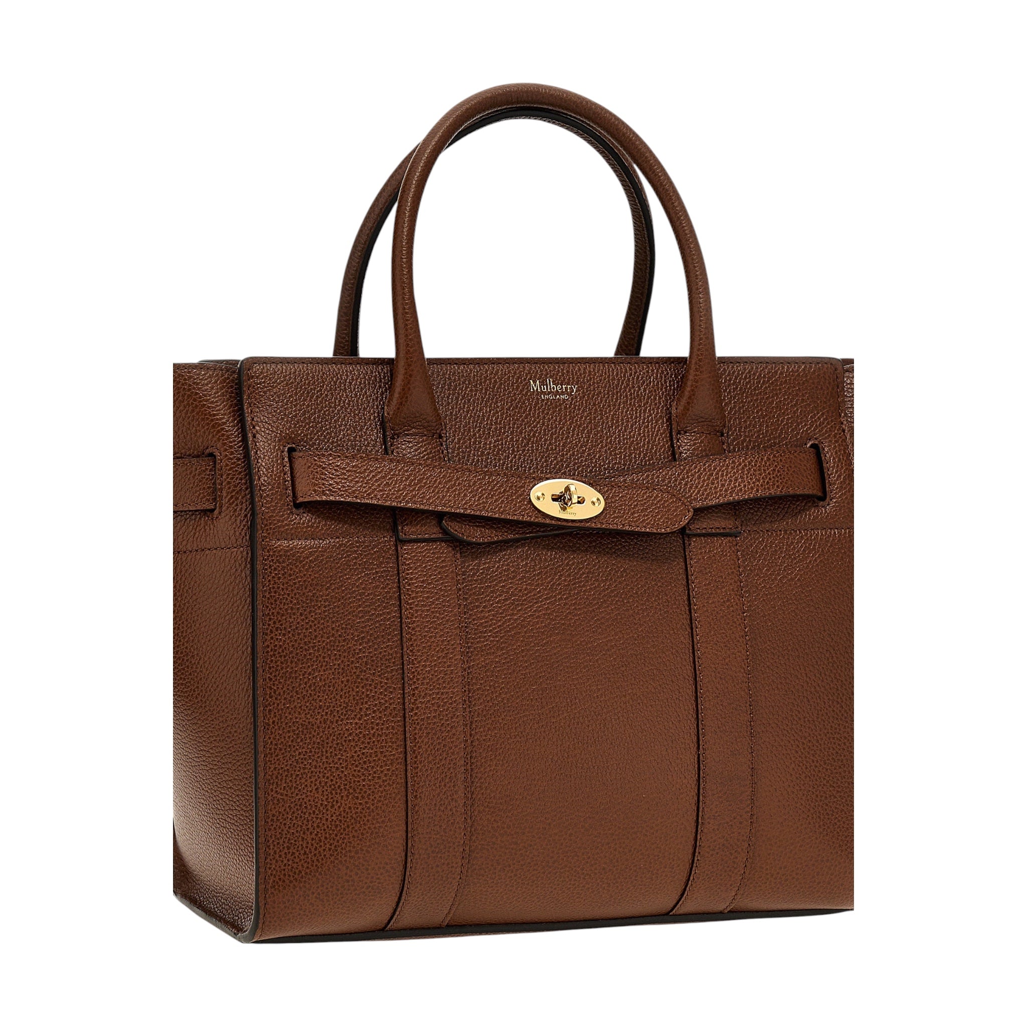 Bolso tote Mulberry Bayswater marrón de piel bovina con cierre de cremallera y detalles metálicos de XT & Co