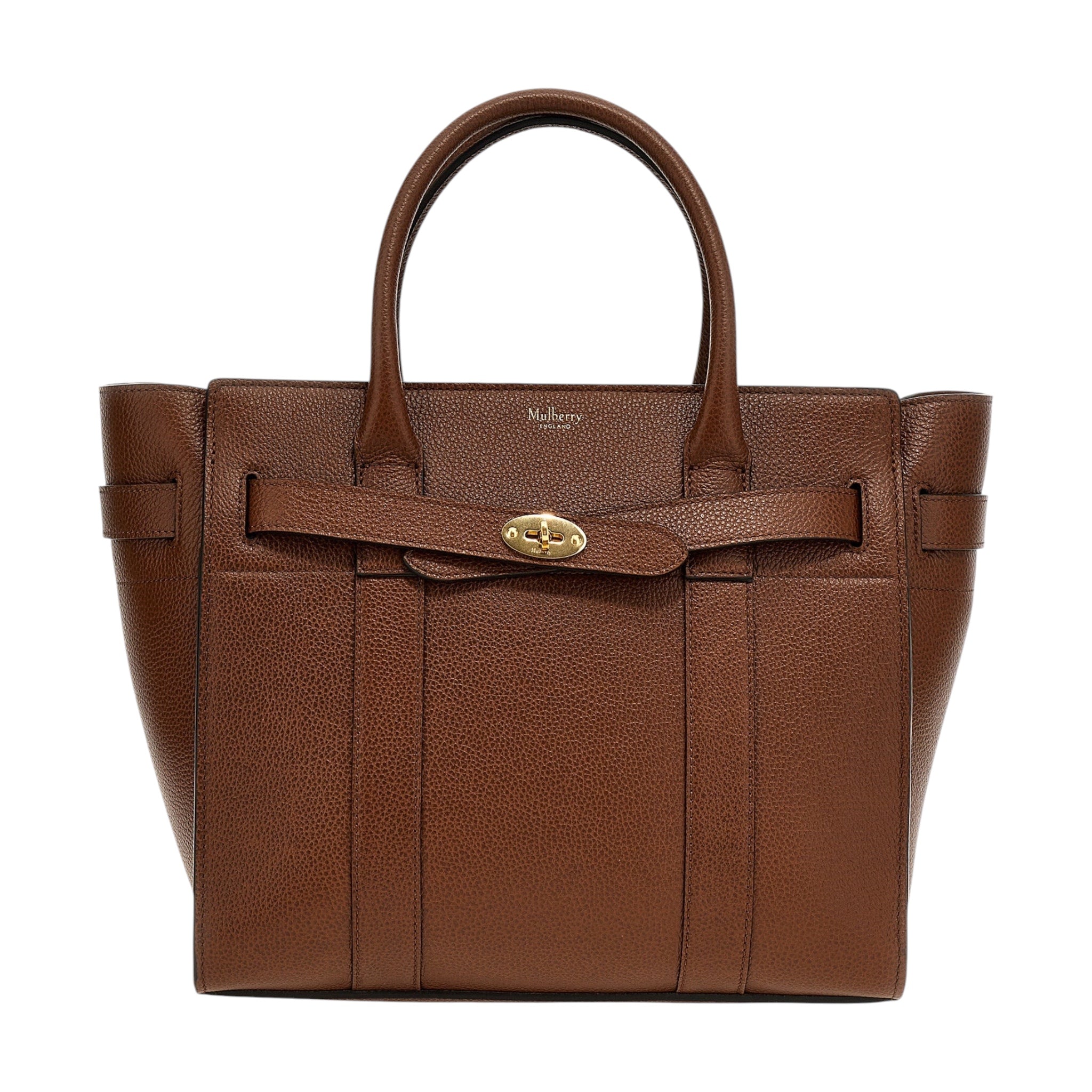 Bolso tote Mulberry Bayswater marrón de piel bovina con cierre de cremallera y detalles metálicos de XT & Co